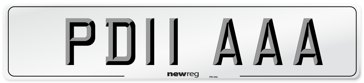 PD11 AAA Number Plate from New Reg